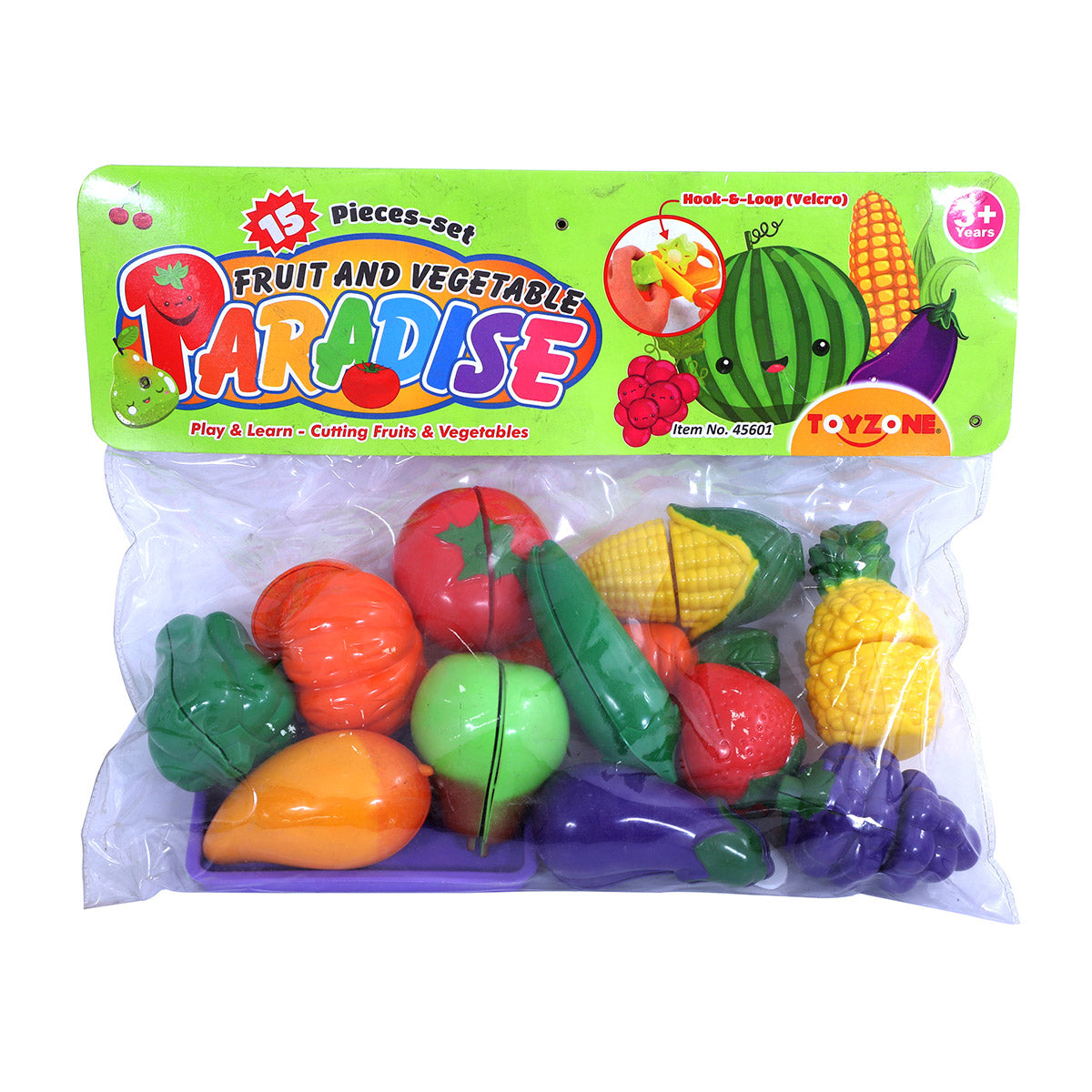 Paradise Fruits & Vegetables - 15Pcs | Fruit & vegetable toy set | Kids food blocks | Pretend play food | Educational food toys | Toddler fruit set | Kids play vegetables | Learning fruit blocks | Play food for toddlers | For kids age 3+ years