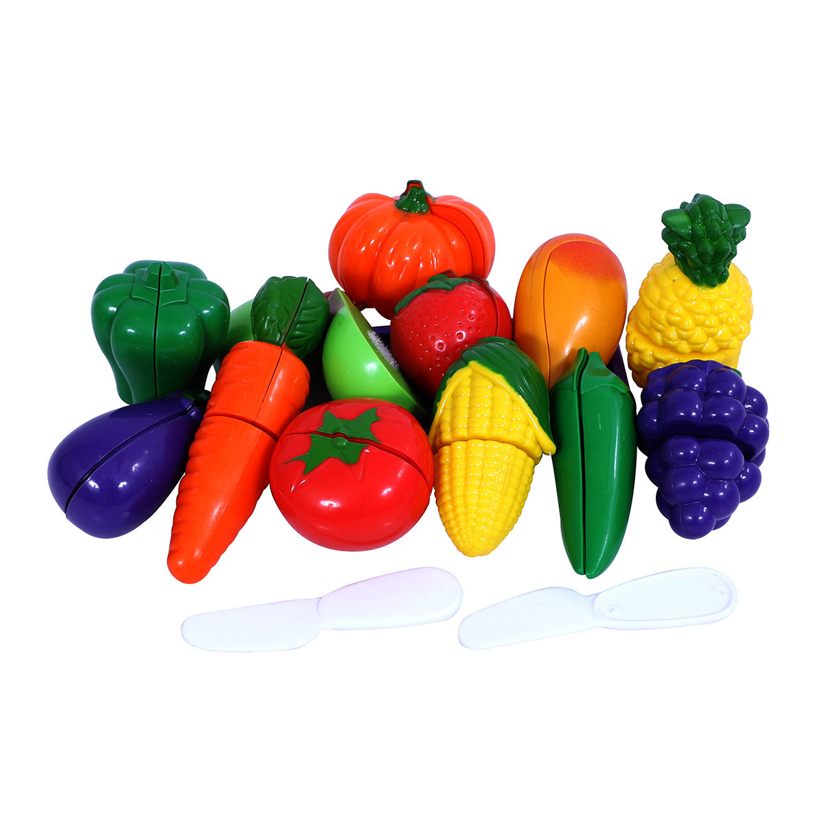 Paradise Fruits & Vegetables - 15Pcs | Fruit & vegetable toy set | Kids food blocks | Pretend play food | Educational food toys | Toddler fruit set | Kids play vegetables | Learning fruit blocks | Play food for toddlers | For kids age 3+ years